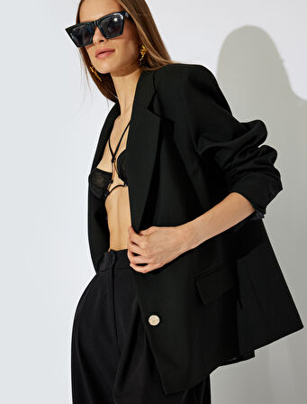 Koton X Zeynep Bastık - Blazer Ceket Kruvaze Düğmeli Cepli