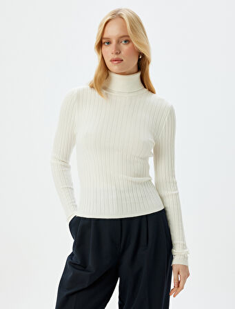 Koton X Sima Tarkan - Balıkçı Yaka Triko Kazak Uzun Kollu Slim Fit