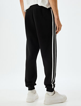 Eşofman Altı Beli Bağcıklı Şardonlu Cep Detaylı Pamuk Karışımlı Biyeli