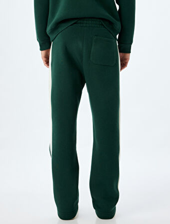 Eşofman Altı Beli Lastikli Renk Bloklu Cep Detaylı Şardonlu Pamuk Karışımlı