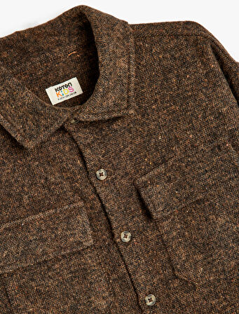 Gömlek Çift Kapaklı Cepli Uzun Kollu