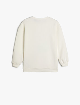 Sweatshirt Looney Tunes Baskılı Lisanslı Uzun Kollu Bisiklet Yaka Şardonlu