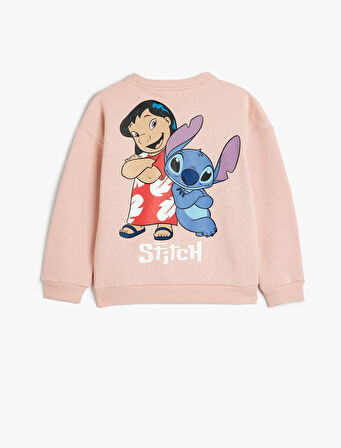 Stitch Sweatshirt Lisanslı Uzun Kollu Bisiklet Yaka