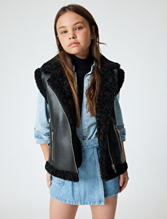 Kot Şort Etek Kruvaze Cepli Pamuklu