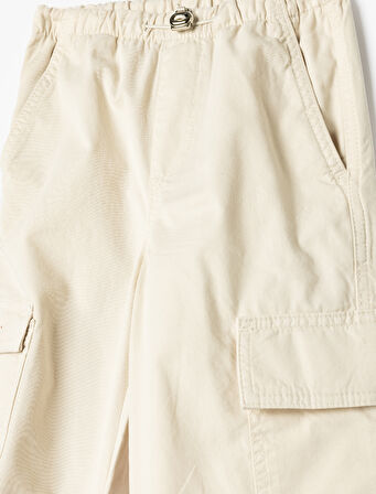 Jogger Paraşüt Pantolon Kargo Cepli Beli Lastikli Pamuklu