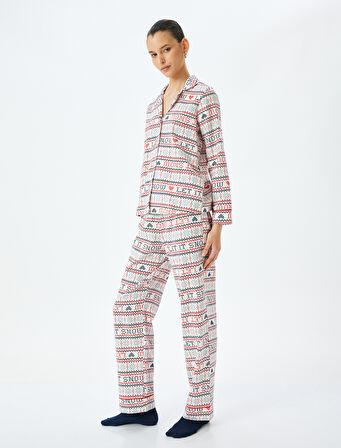Yılbaşı Temalı Pamuklu Pijama Altı