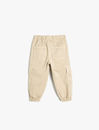 Jogger Pantolon Beli Lastikli Cepli Pamuklu