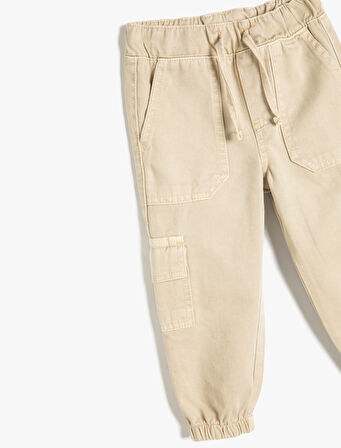 Jogger Pantolon Beli Lastikli Cepli Pamuklu