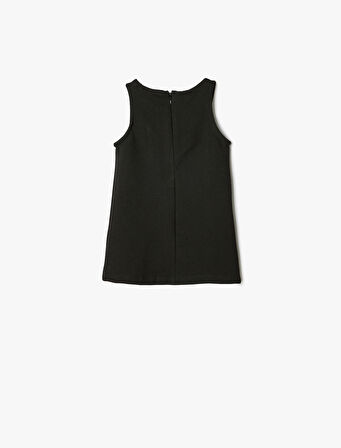 Jile Elbise Yuvarlak Yaka Kalp Düğmeli Viskon Kumaş 