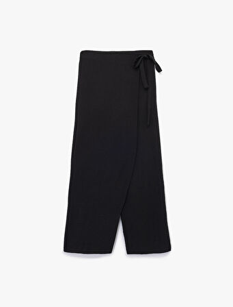 Beli Bağlamalı Rahat Kesim Geniş Paça Pantolon