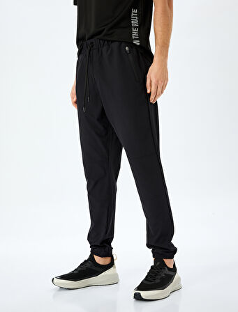 Fermuarlı Cepli Beli Bağcıklı Jogger Spor Eşofman Altı