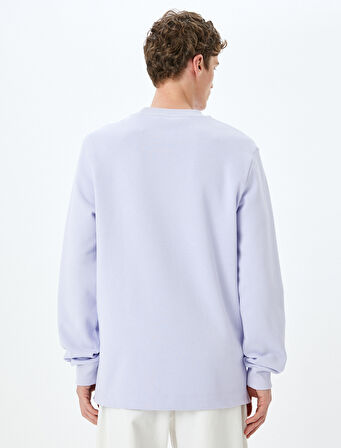 Bisiklet Yaka Pamuklu Basic Sweatshirt