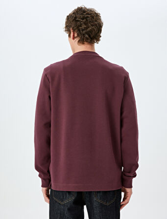 Bisiklet Yaka Pamuklu Basic Sweatshirt