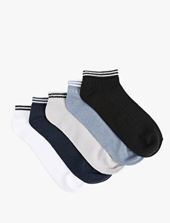 Çizgili Pamuklu 5'li Patik Çorap Seti