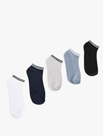 Çizgili Pamuklu 5'li Patik Çorap Seti