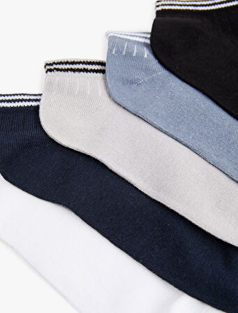 Çizgili Pamuklu 5'li Patik Çorap Seti