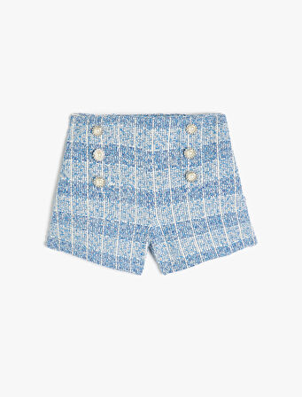 Düğme Detaylı Tüvit Şort