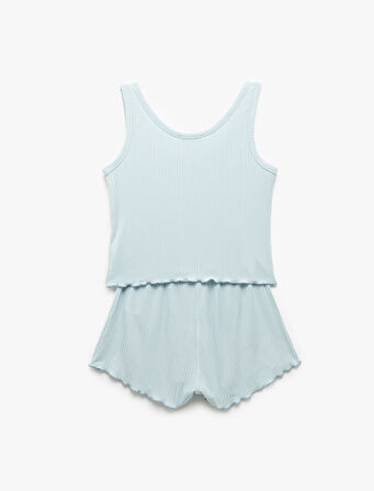 Askılı U Yaka Şortlu Modal Pijama Takımı