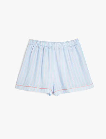 Çizgili Slim Fit Viskon Şort Pijama Altı