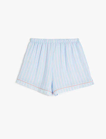 Çizgili Slim Fit Viskon Şort Pijama Altı