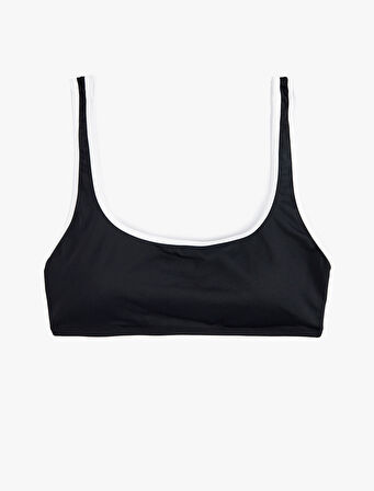 Astarlı Mat Kumaş U Yaka Spor Bikini Üstü