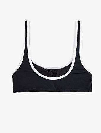 Astarlı Mat Kumaş U Yaka Spor Bikini Üstü