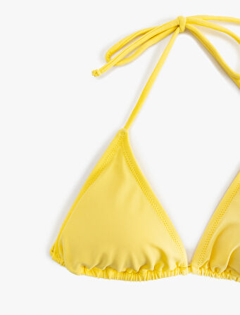 Boyundan Bağlamalı İpli Üçgen Bikini Üstü