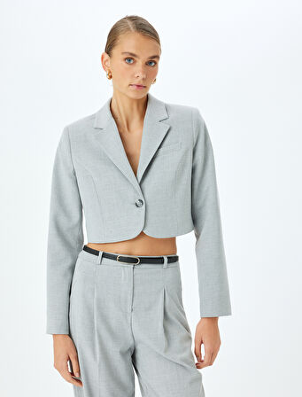 Kruvaze Crop Blazer Ceket