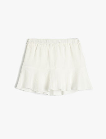 Fırfırlı Beli Lastikli Basic Şort Etek