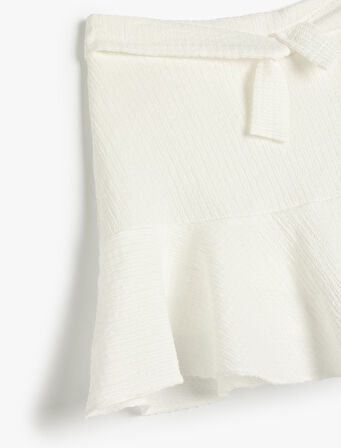 Fırfırlı Beli Lastikli Basic Şort Etek