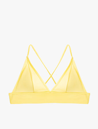 Arkası Çapraz Bağlama Detaylı V Yaka Bralet Bikini Üstü