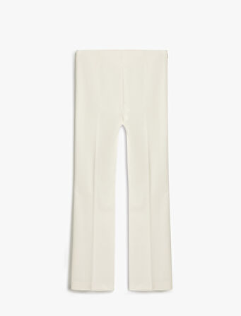 Standart Bel Slim Fit Nervürlü İspanyol Paça Pantolon