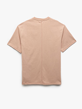 Pamuklu Kısa Kollu Bisiklet Yaka Çiçek Baskılı Oversize Tişört