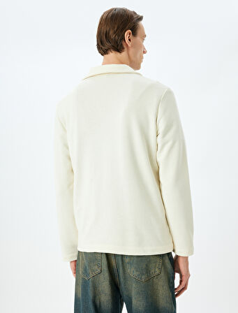 Uzun Kollu Pamuk Karışımlı Basic Polo Yaka Sweatshirt