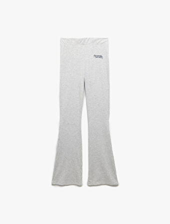 Rahat Kalıp Yumuşak Dokulu İşleme Detaylı Fitilli Pijama Altı
