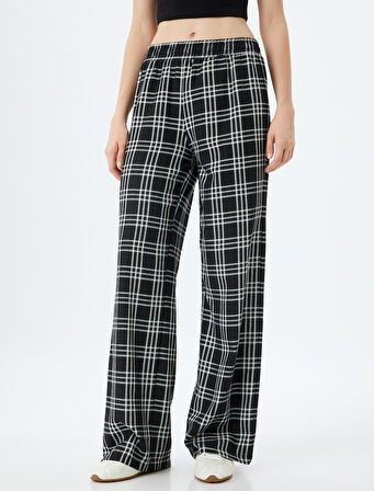 Pijama Pantolon Bol Paça Beli Lastikli Bol Kalıp