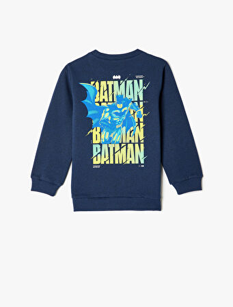 Batman Sweatshirt Lisanslı Uzun Kollu Bisiklet Yaka Şardonlu