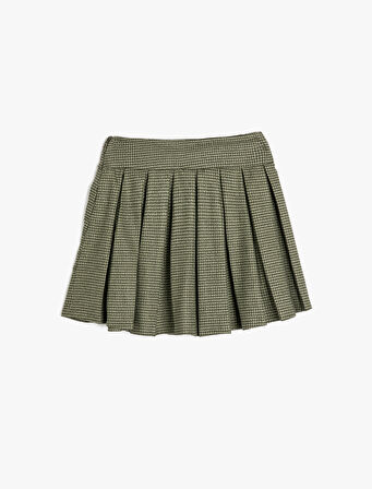 Pileli Etek Kemer Detaylı Viskon Karışımlı