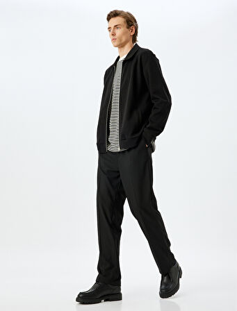 Viskon Karışımlı Düğmeli Kumaş Pantolon