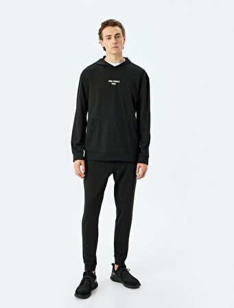 Beli Bağcıklı Slogan Baskılı Cepli Jogger Spor Eşofman Altı