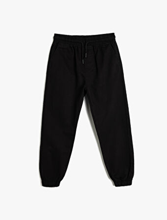 Cepli Pamuklu Beli Lastikli Jogger Pantolon 
