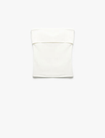 Dar Kesim Straplez Krep Üst