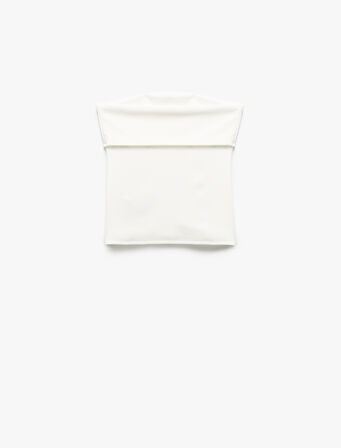 Dar Kesim Straplez Krep Üst