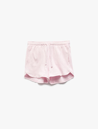 Pamuklu Cep Detaylı Slim Fit Beli Bağcıklı Mini Şort