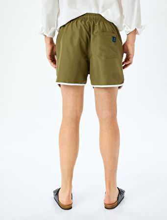 Biyeli Beli Bağcıklı Basic Deniz Şortu