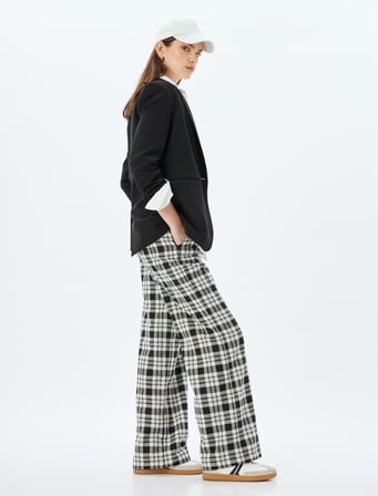 Rahat Kalıp Beli Bağlamalı Cepli Bol Paça Pijama Pantolon