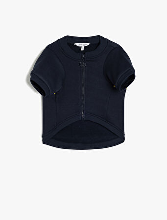 Bisiklet Yaka Fermuarlı Köpek Sweatshirtü