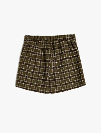 Tüvit Etek Ekoseli Kruvaze Toka Detaylı