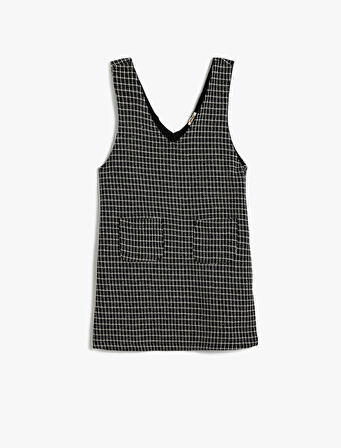 Jile Elbise Mini Cepli V Yaka Kolsuz