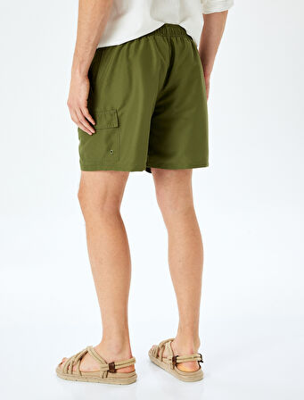 Beli Bağcıklı Cep Detaylı Oversize Deniz Şortu